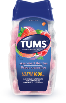 Bottle of TUMS Ultra Strength Assorted Berries 72ct